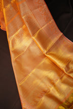 Golden Peach Kanchipuram Pattu Jari Wrap Saree