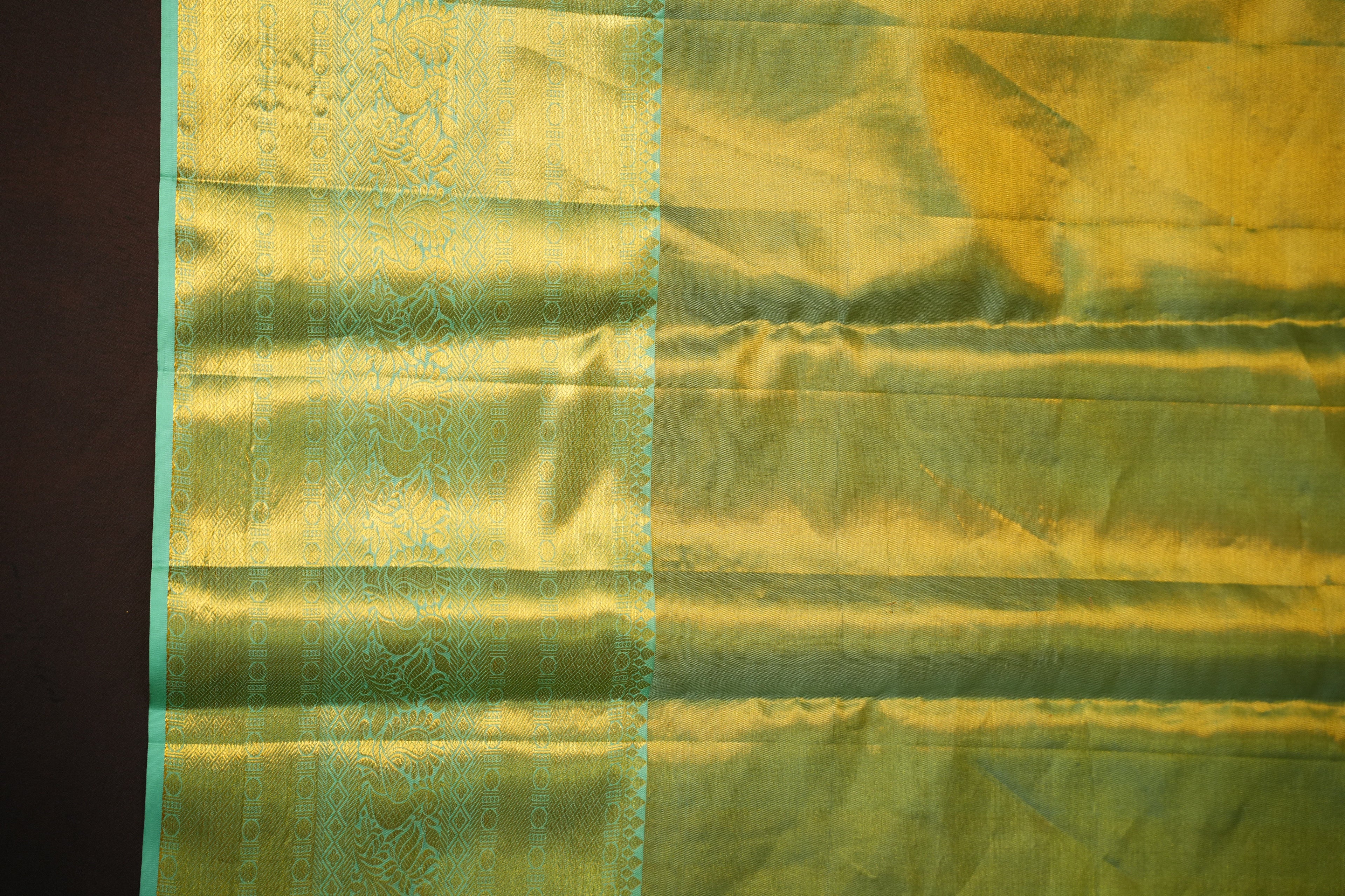 Light Green Kanchipuram Pattu Jari Wrap Saree