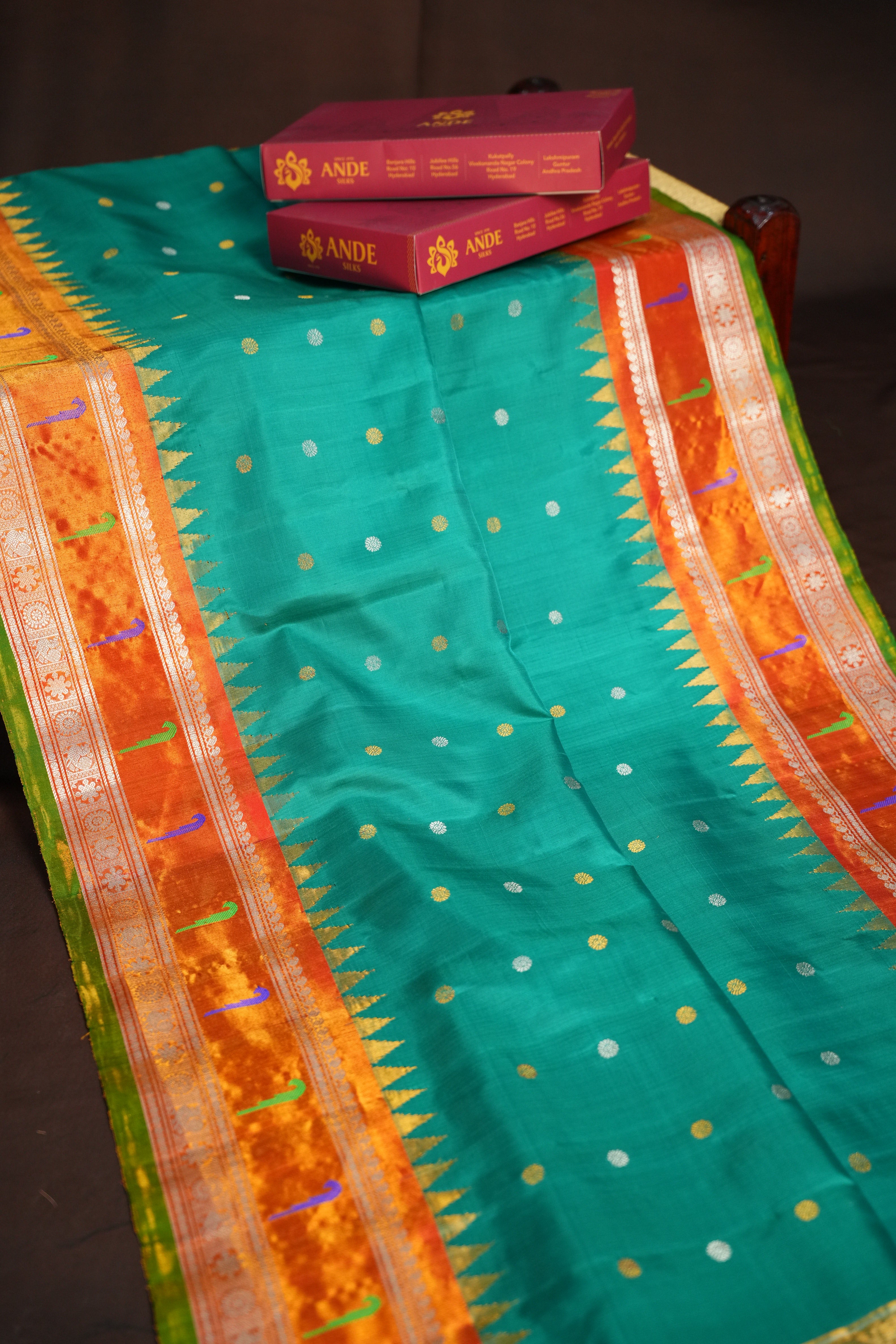 Gadwal Muniya Border Saree
